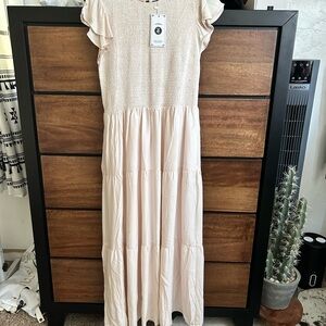 Elegant Cream Midi Dress